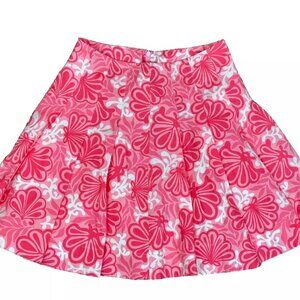 Lilly Pulitzer Resortwear Coral White Pink Print Pleated Skirt - 6 - Worn 1 Time